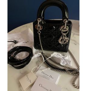 DIOR Lady Dior Mini Black Patent